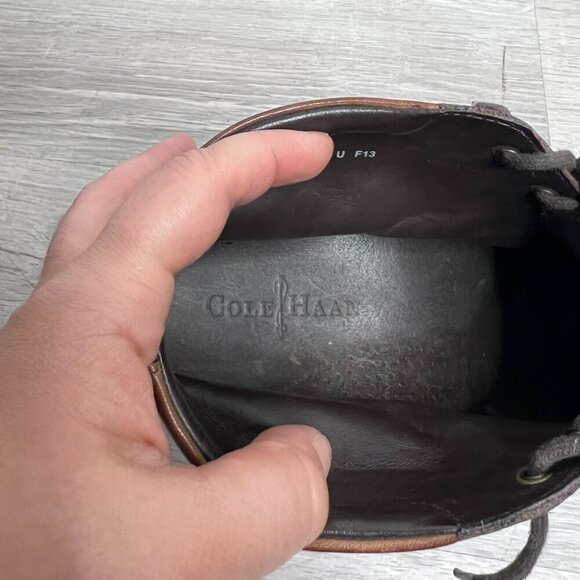 Cole Haan Liam Chukka II Boots Mens US 10.5 M Brown Leather Wingtip Ankle C11053 - Picture 7 of 9